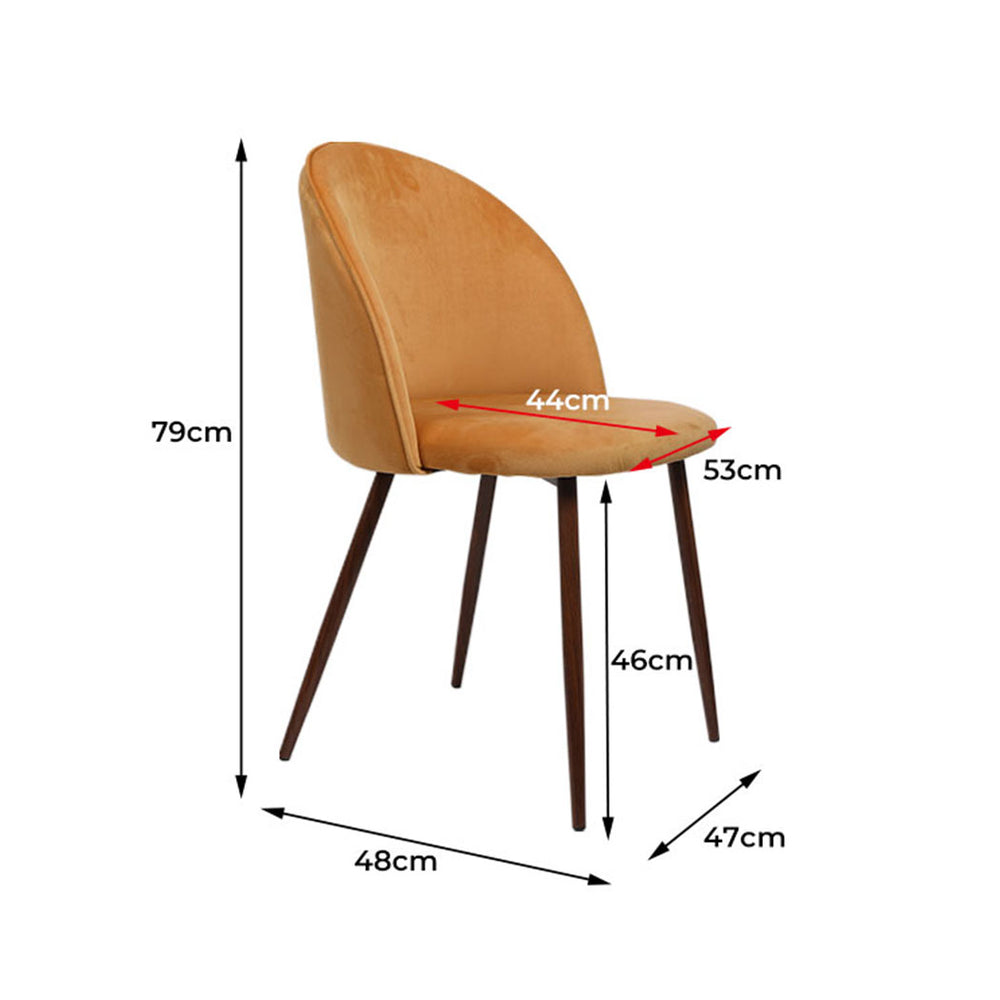 2x Dining Chairs Seat French Mustard.