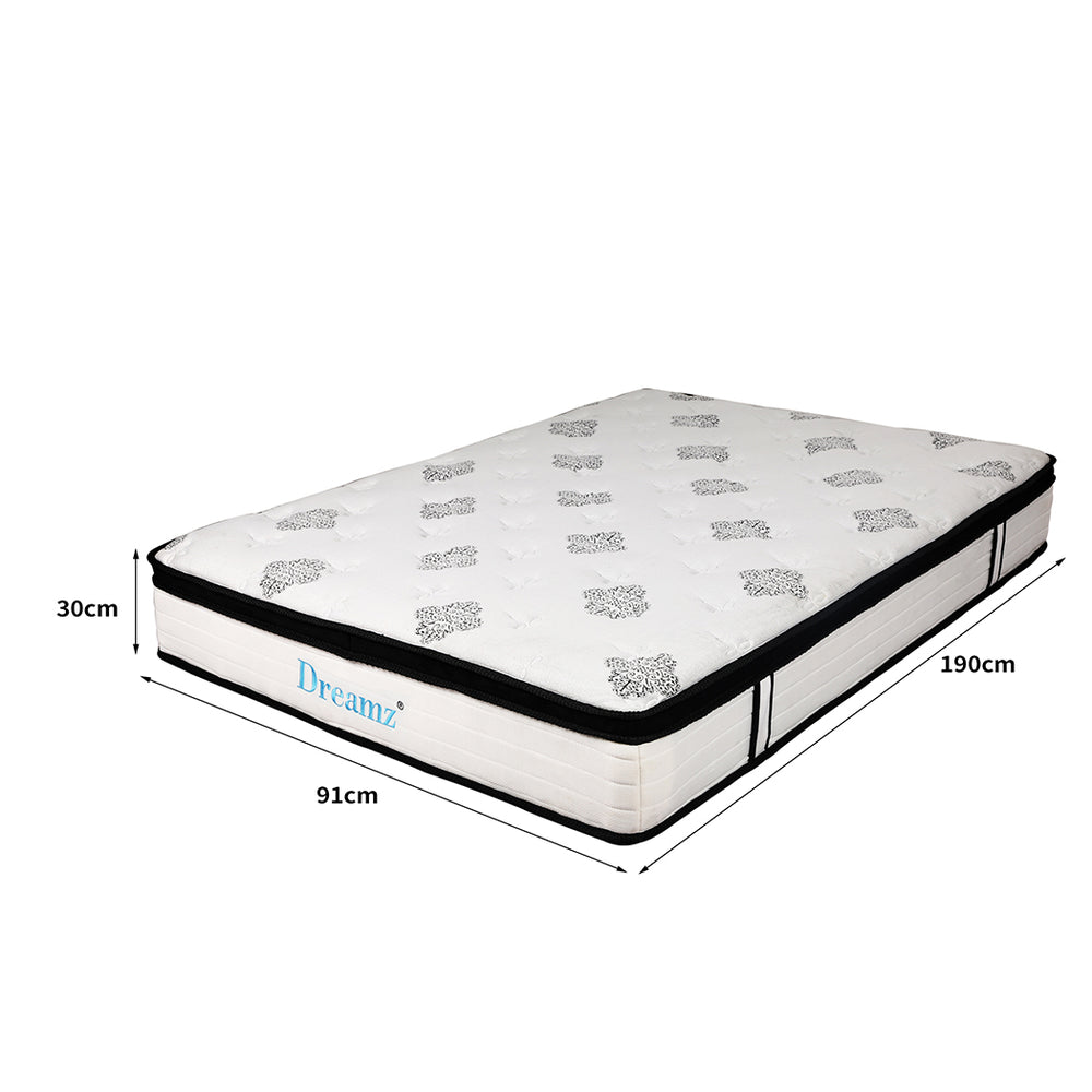 Bedding Mattress Spring Single Size Premium Bed Top Foam Medium Firm 30CM.