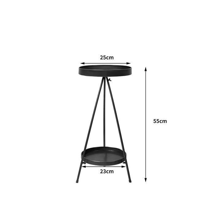 Levede Plant Stand 2 Tiers Outdoor Indoor Black Medium.