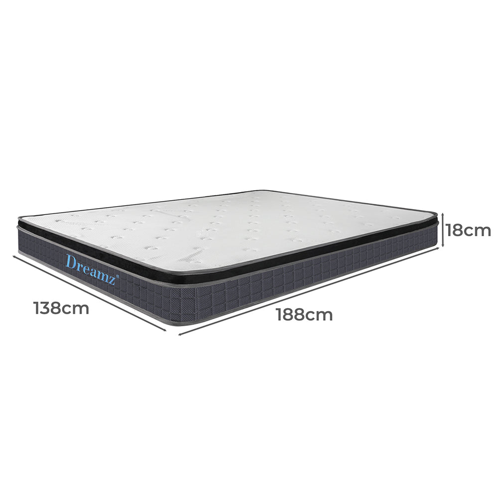 Bedding Mattress Spring Double Size Premium Bed Top Foam Medium Firm 18CM.