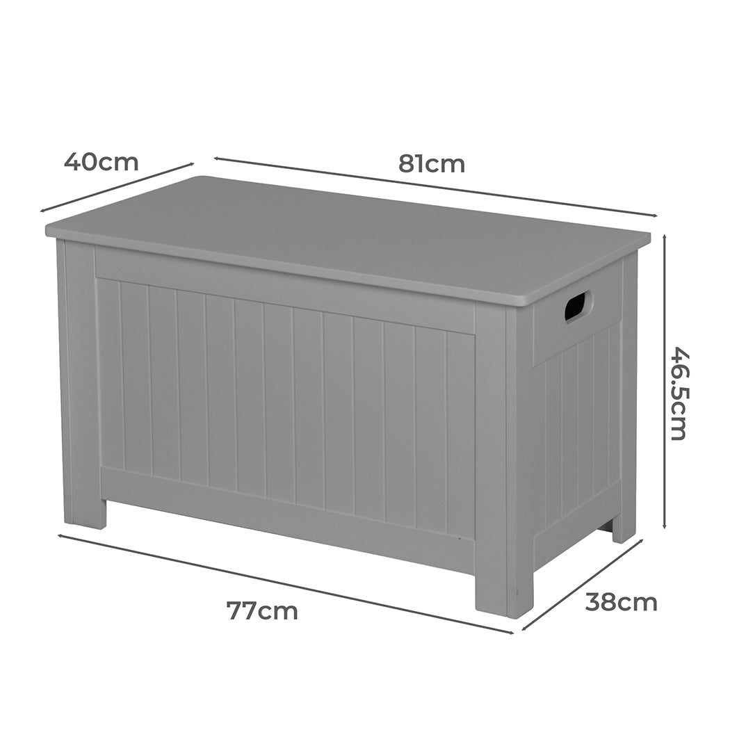 Levede Kids Toy Box Storage Chest Cabinet Grey.