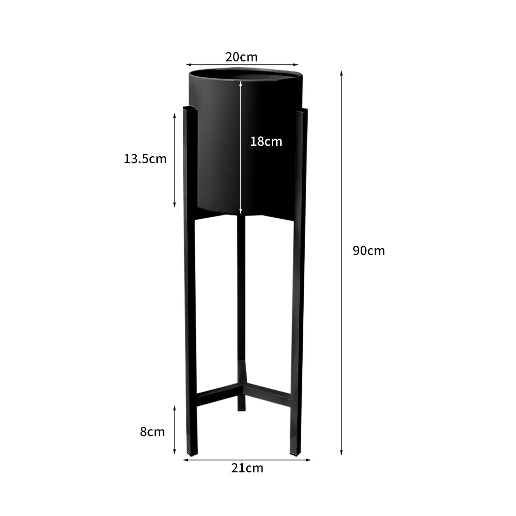 Levede Plant Stand Garden Planter Metal Black Large.