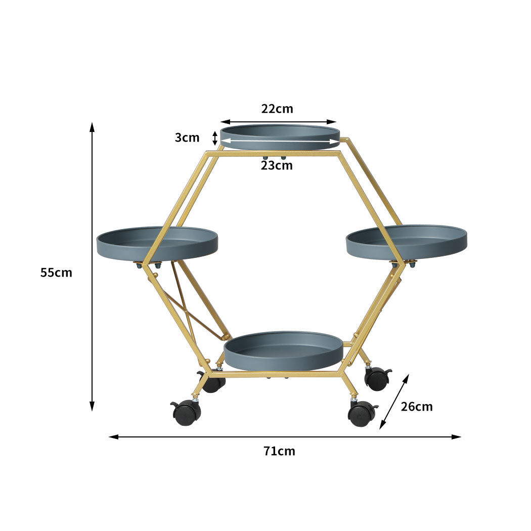 Levede Plant Stand Garden Outdoor Indoor Grey.