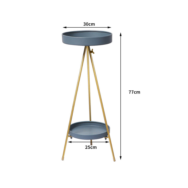 Levede Plant Stand 2 Tiers Outdoor Indoor Grey Gold Large.