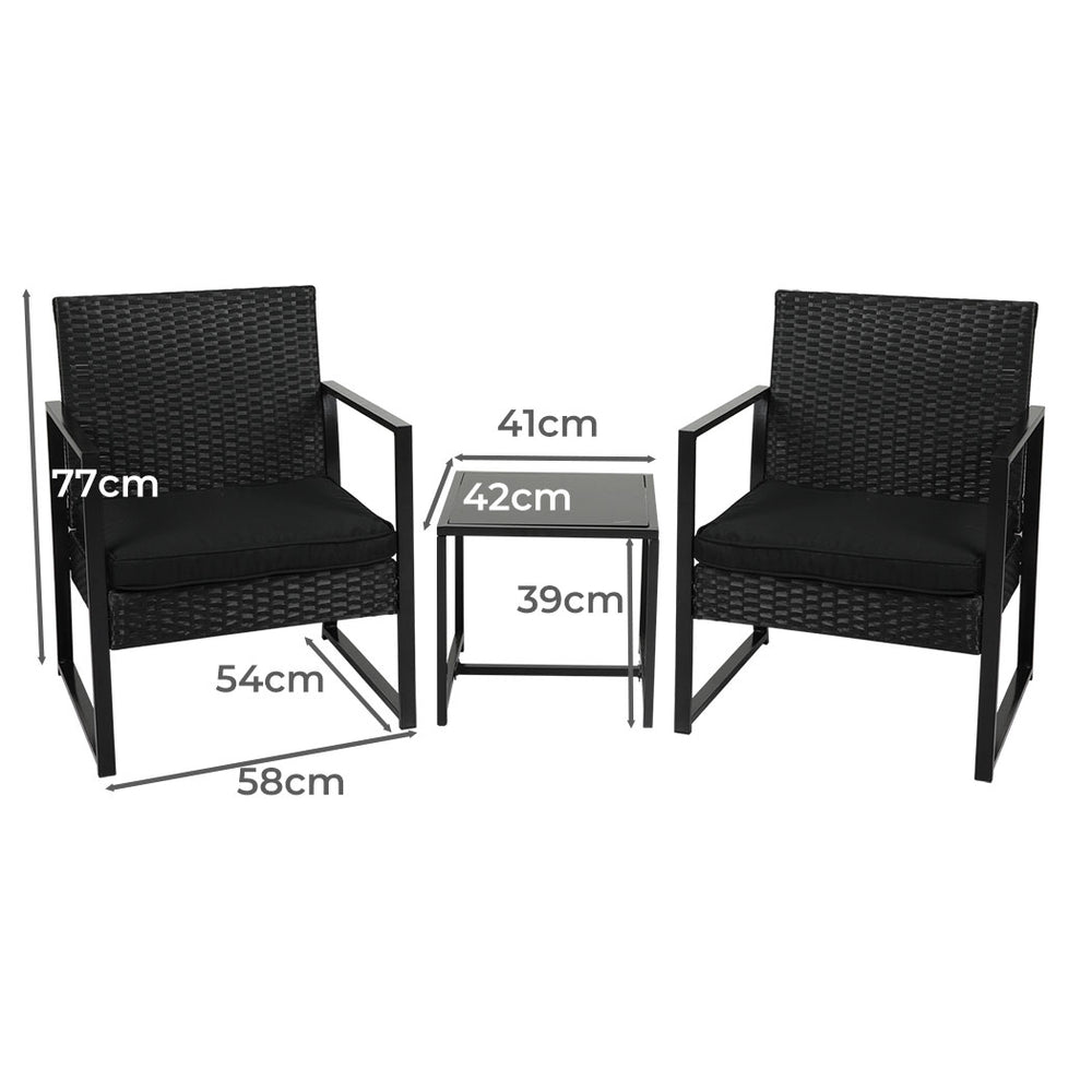3 Pcs Outdoor Furniture Set Chair.