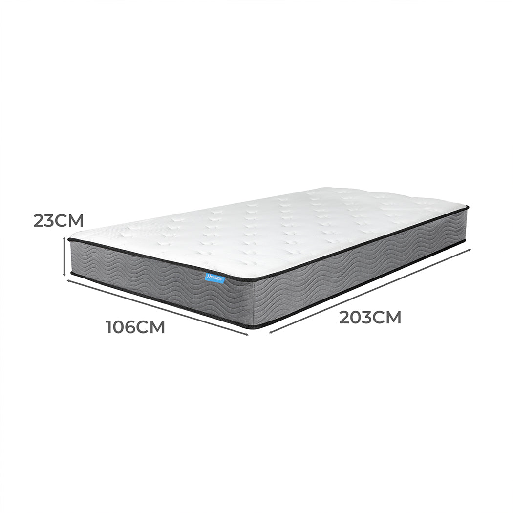 Spring Mattress Pocket Bed Coil Sleep Foam Extra Firm King Single 23CM.