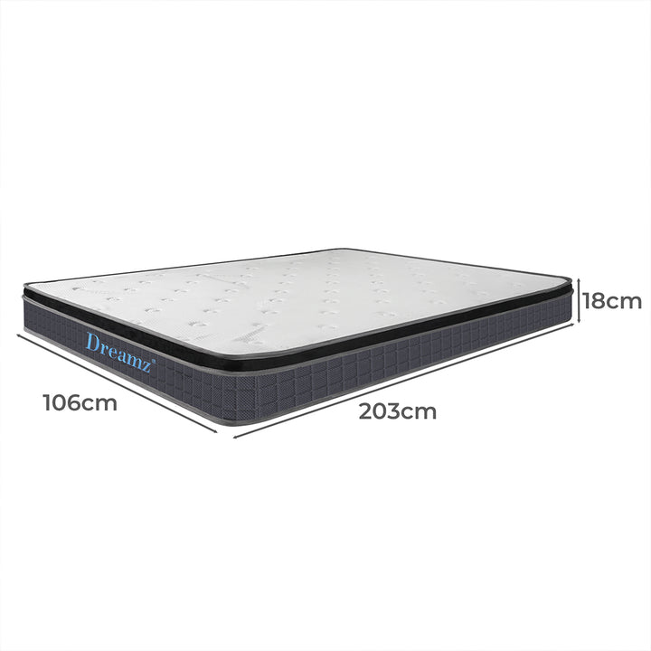 Bedding Mattress Spring King Single Premium Bed Top Foam Medium Firm 18CM.