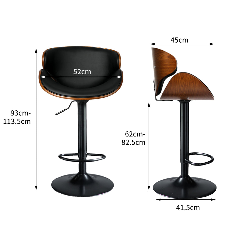 Levede 1x Bar Stools Gas Lift Kitchen Black.