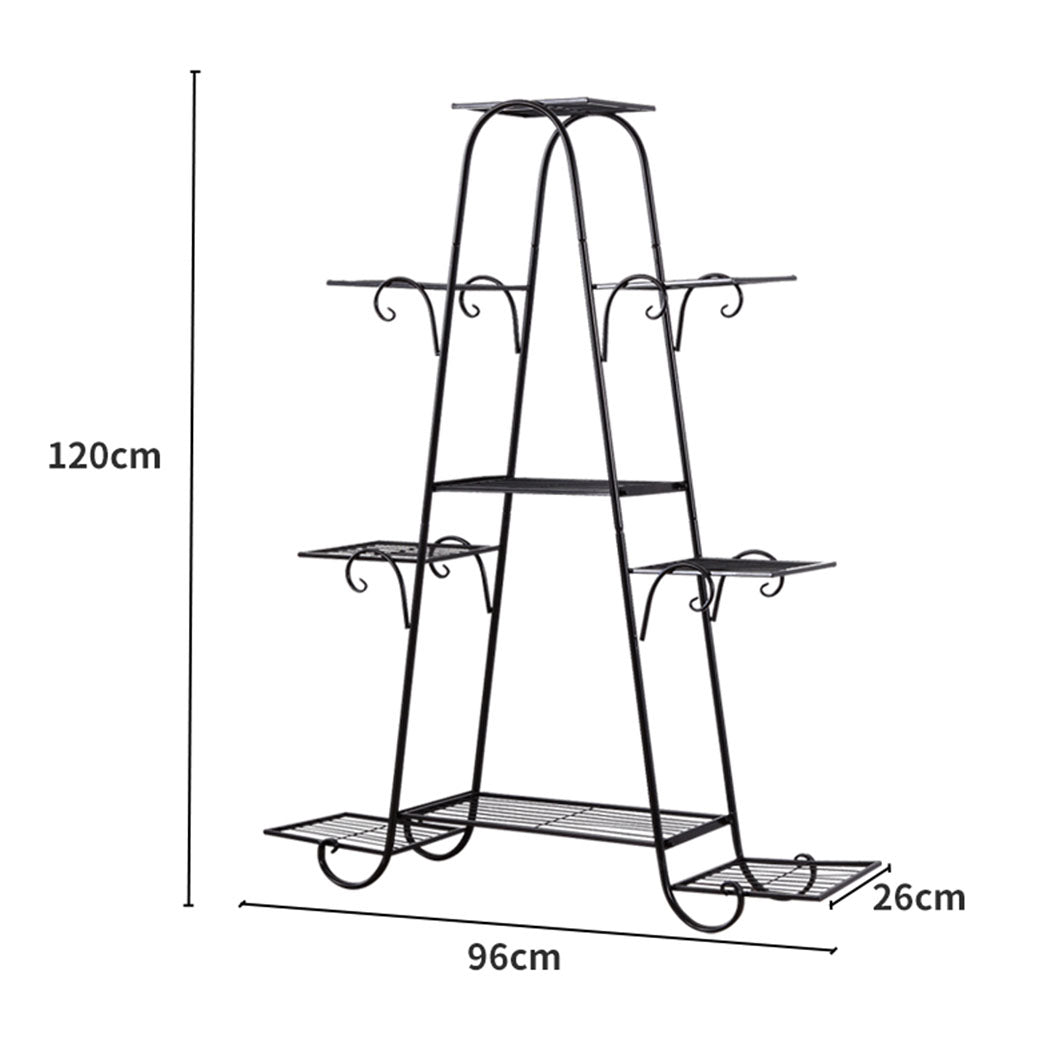 Levede Outdoor Indoor Metal Plant Stand Black.