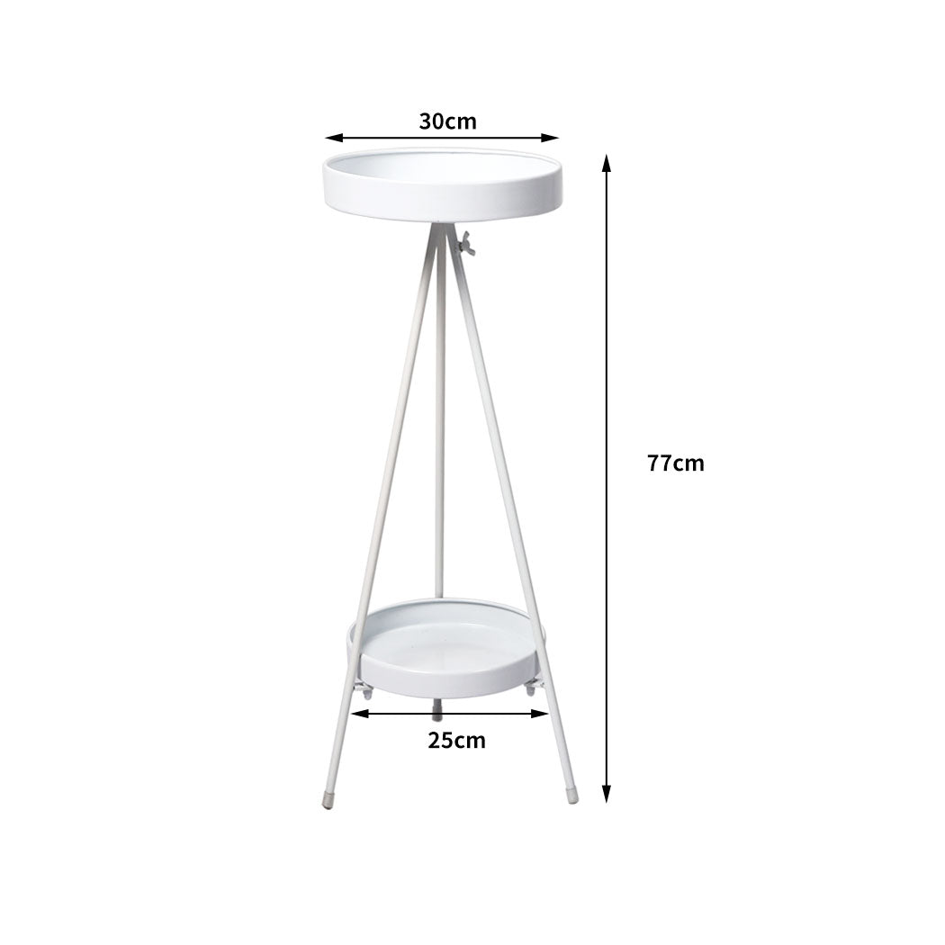 Levede Plant Stand 2 Tiers Outdoor Indoor White Large.