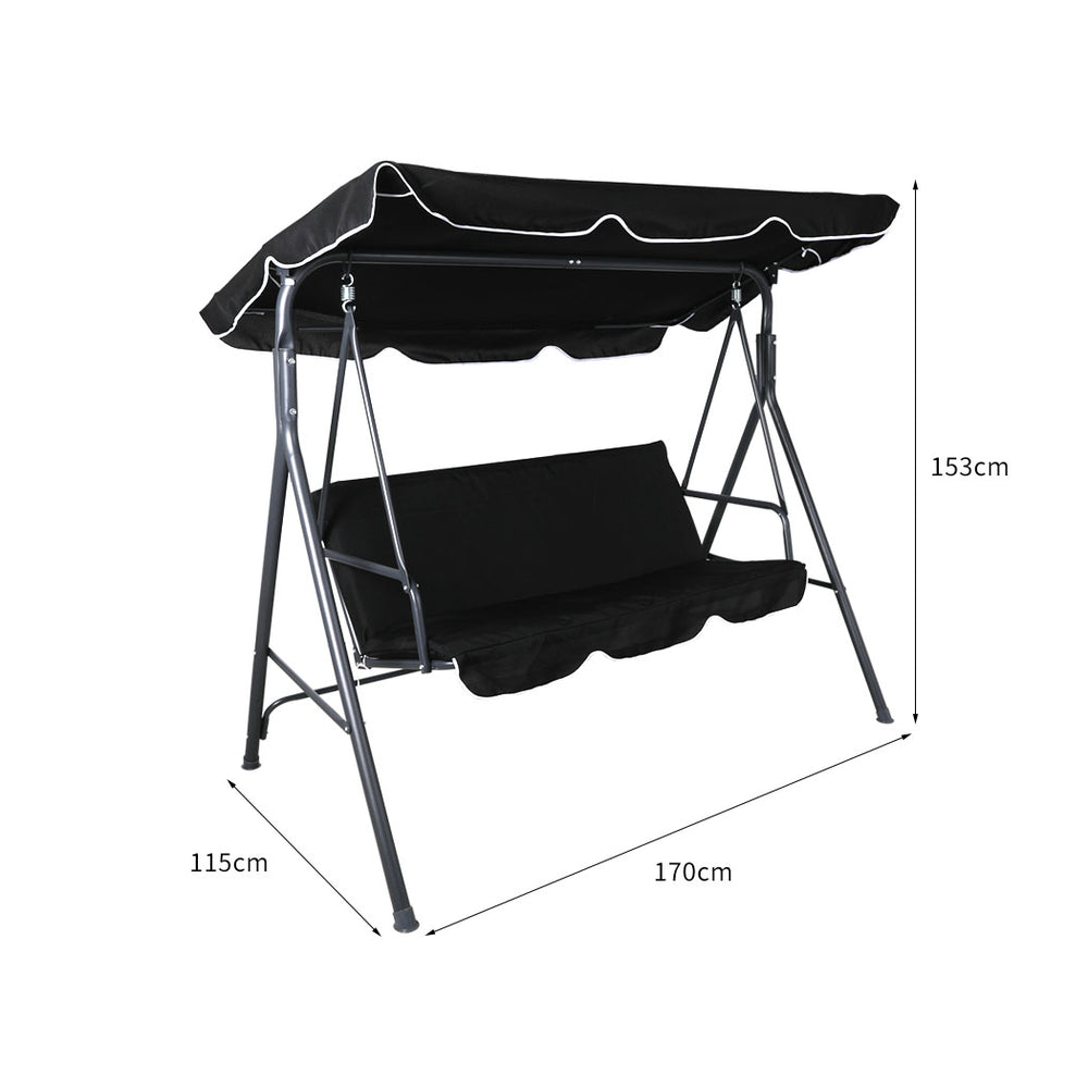 Levede Swing Chair Hammock Outdoor Furniture Black.
