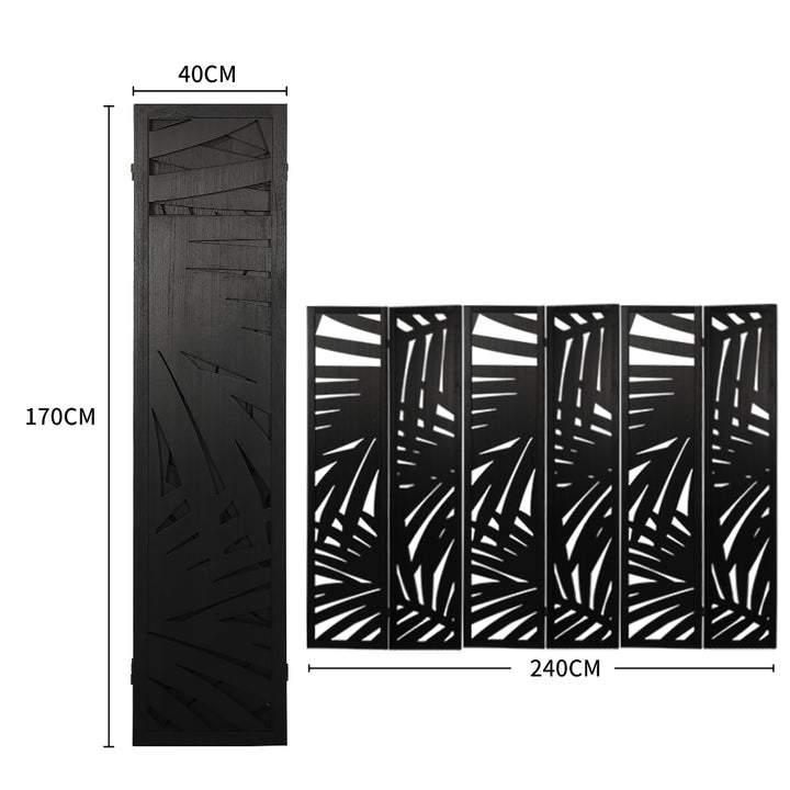 Levede 6 Panel Partition Room Divider Black.
