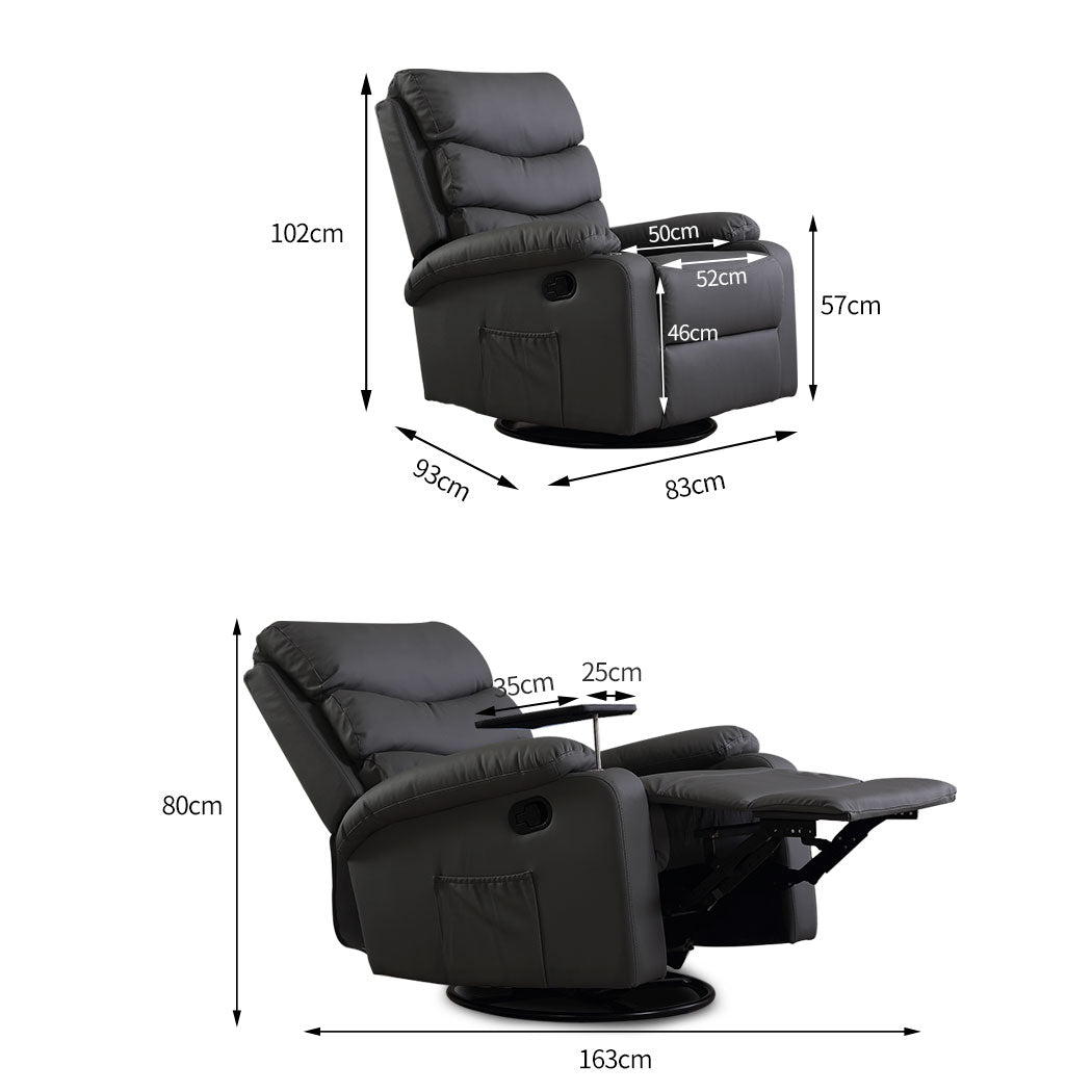 Levede Massage Chair Recliner 360 Swivel Black.