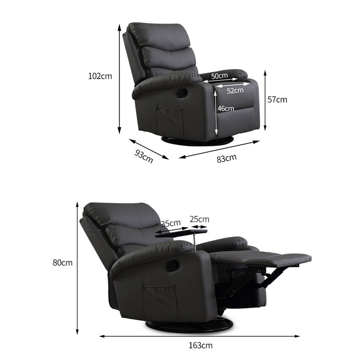 Levede Massage Chair Recliner 360 Swivel Black.