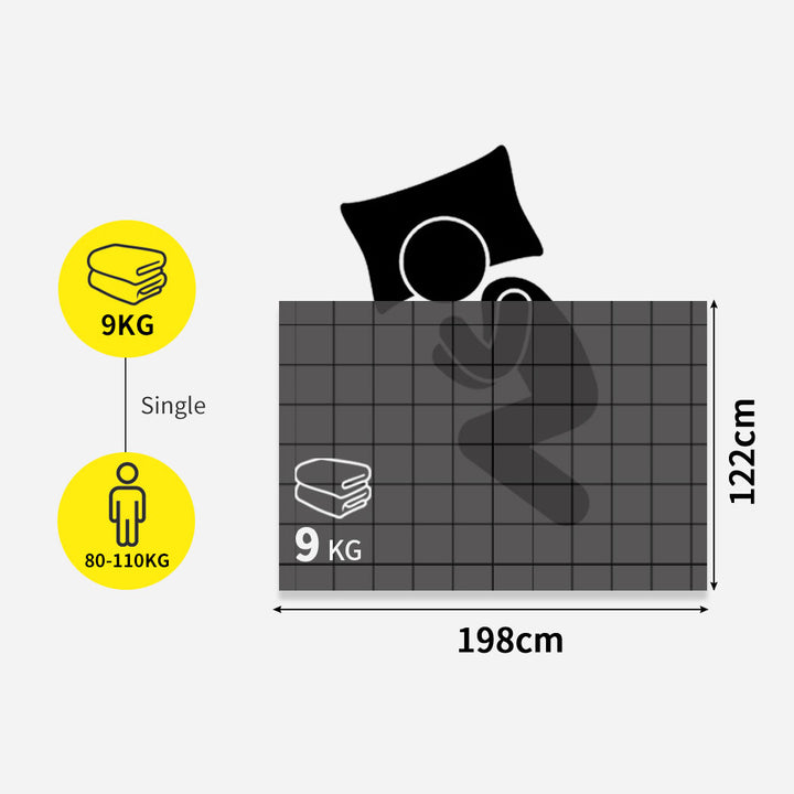 DreamZ 9KG Weighted Blanket Promote Single 9KGS.