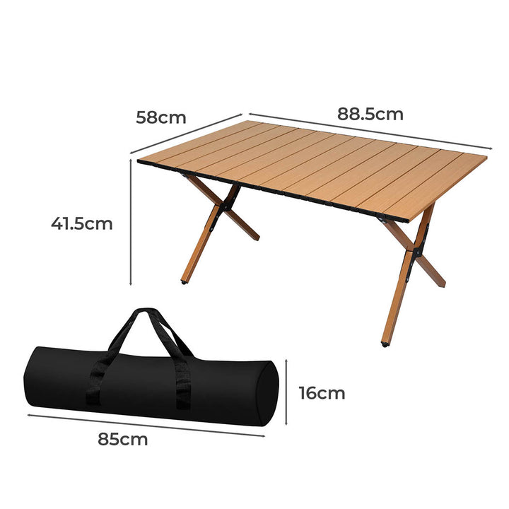 Folding Camping Table Portable Oak.