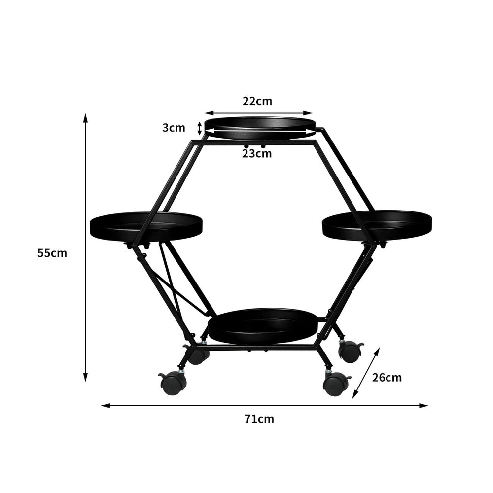 Levede Plant Stand Garden Outdoor Indoor Black.