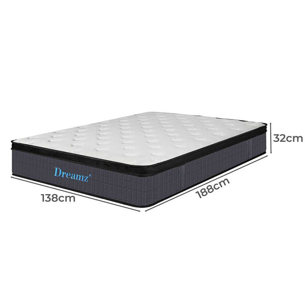 Bedding Mattress Spring Double Size Premium Bed Top Foam Medium Firm 32CM.