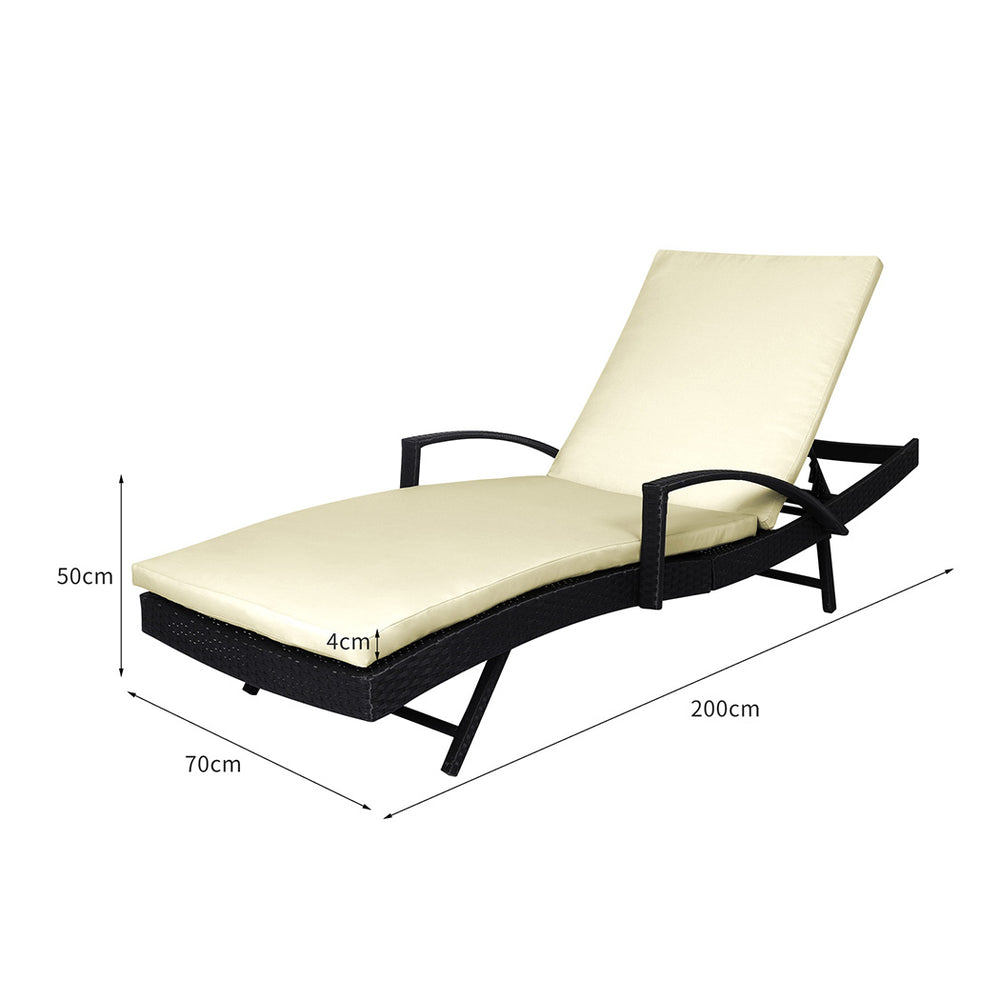 Levede Outdoor Sun Lounger Furniture Beige.