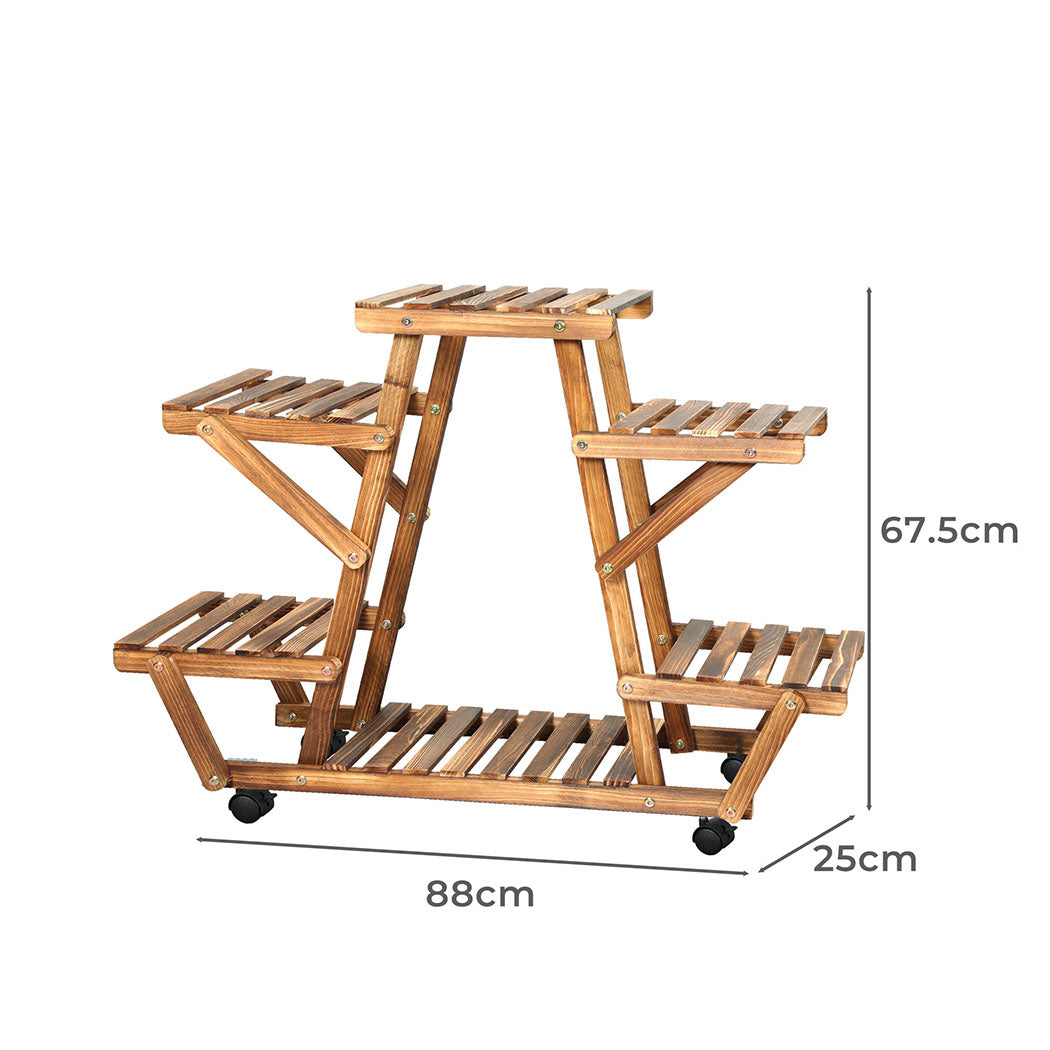 Levede 4-Tier Plant Stand Wood Wooden.