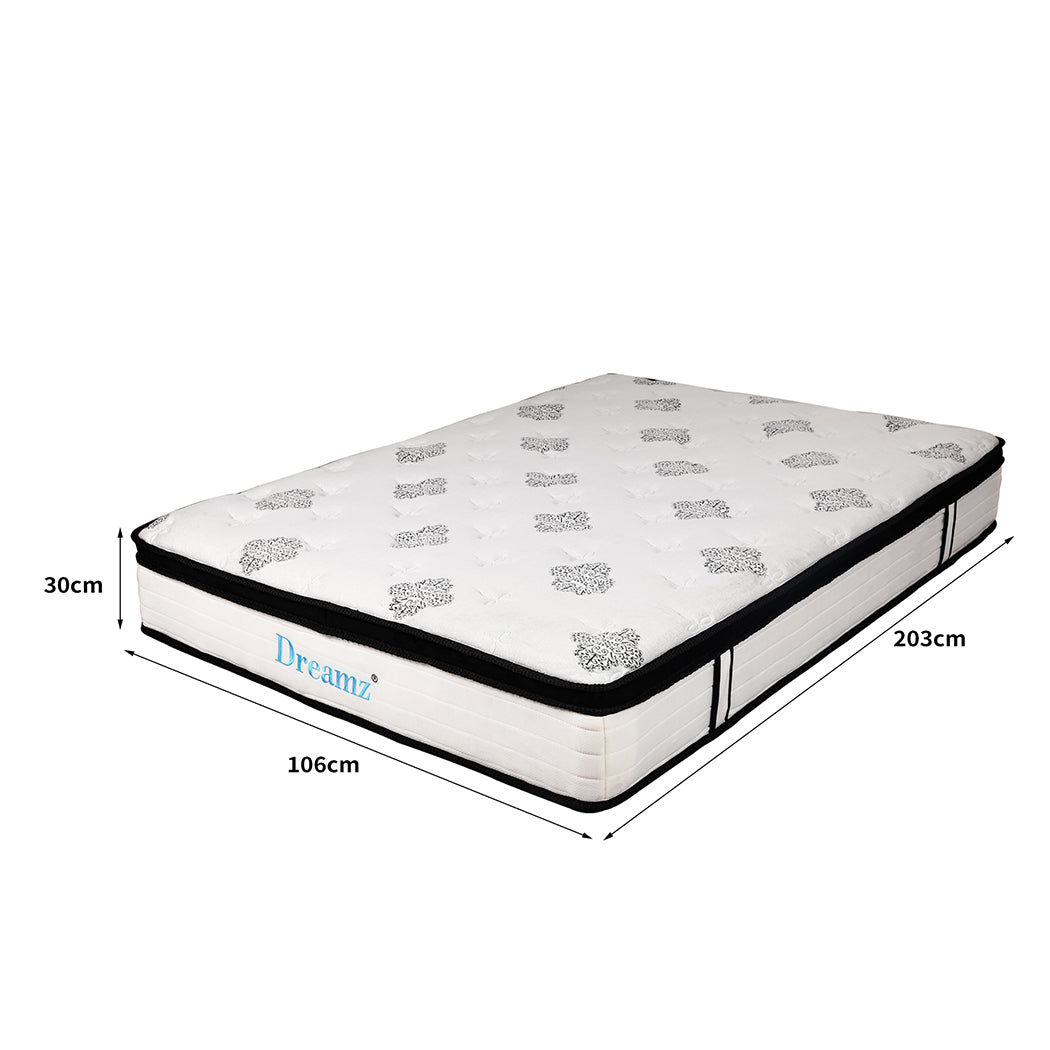 Bedding Mattress Spring King Single Premium Bed Top Foam Medium Firm 30CM.