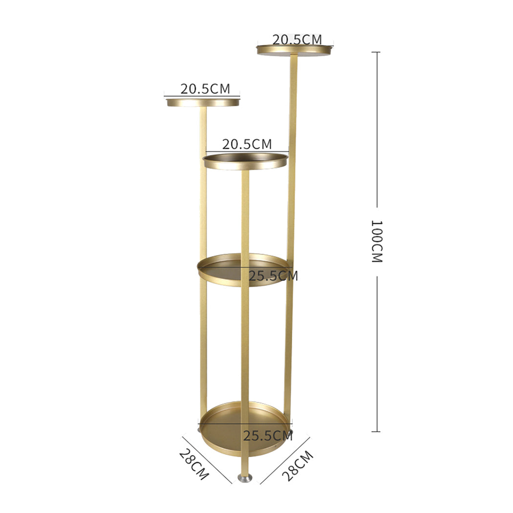 Levede Plant Stand Outdoor Indoor Flower Gold Medium.