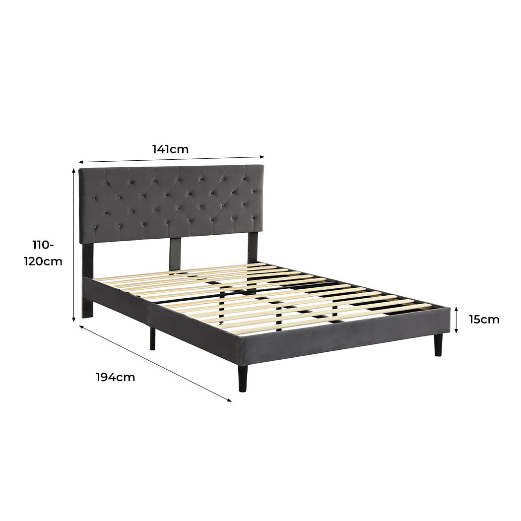 Levede Bed Frame Double Size Mattress Grey.