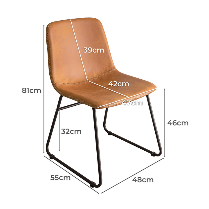 2x Dining Chairs Kitchen Table Brown.