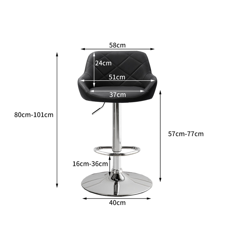 Levede 2x Bar Stools Kitchen Barstools Black.