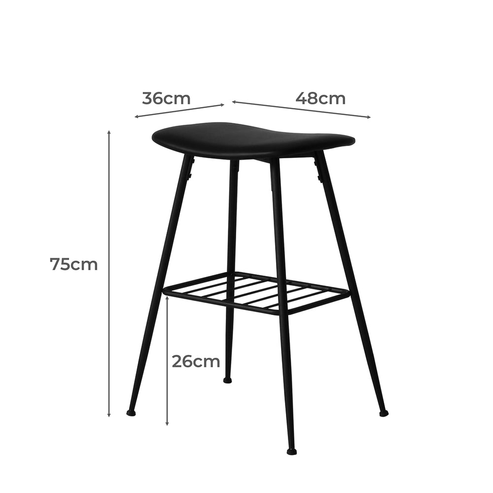 Levede 2x Bar Stools Kitchen Bar Pub Black.