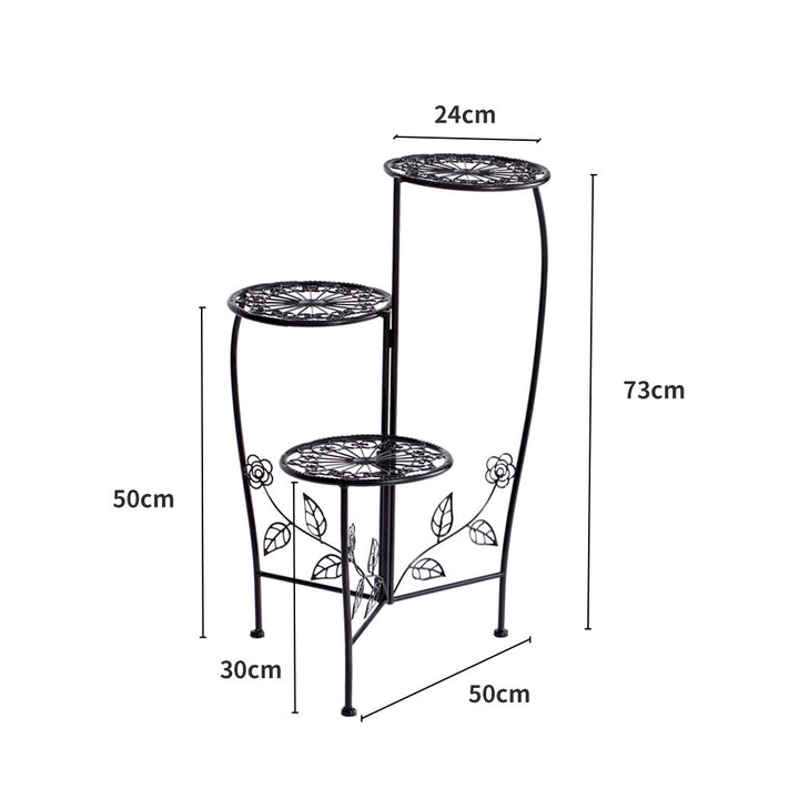 2X Wrought Iron Outdoor Indoor Flower Black 2 Pack.