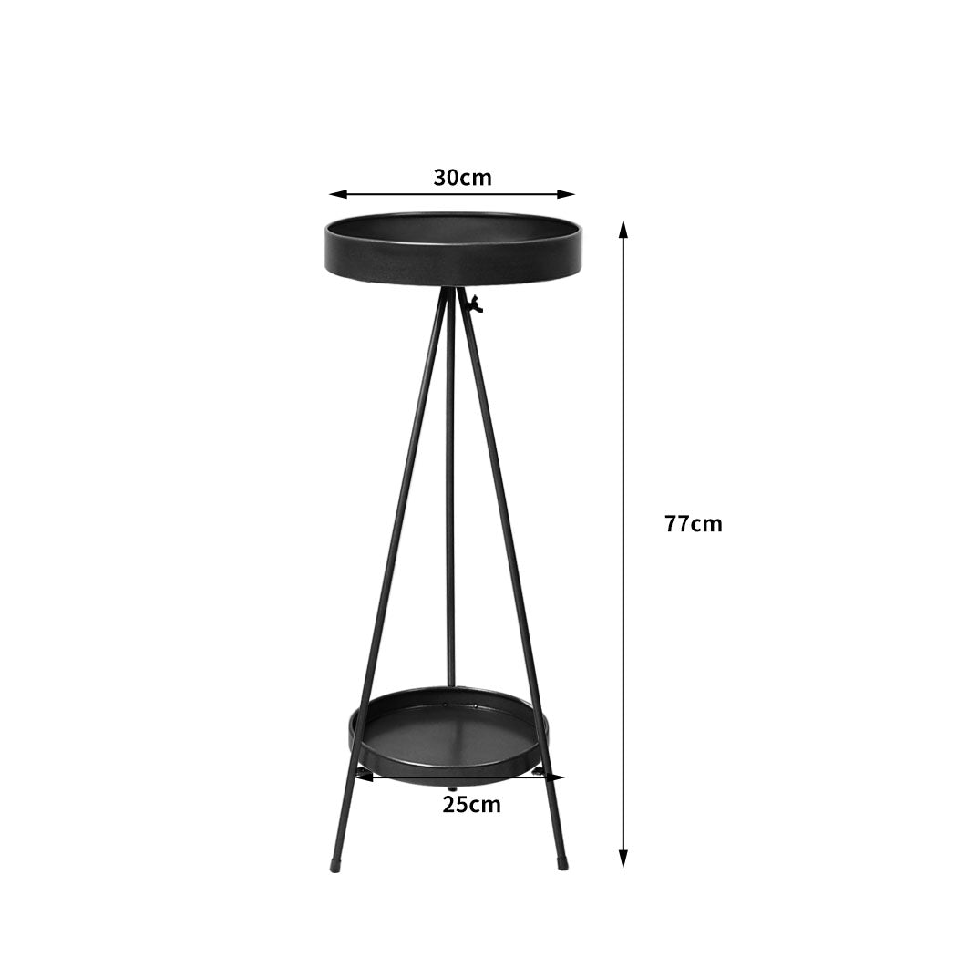 Levede Plant Stand 2 Tiers Outdoor Indoor Black Large.