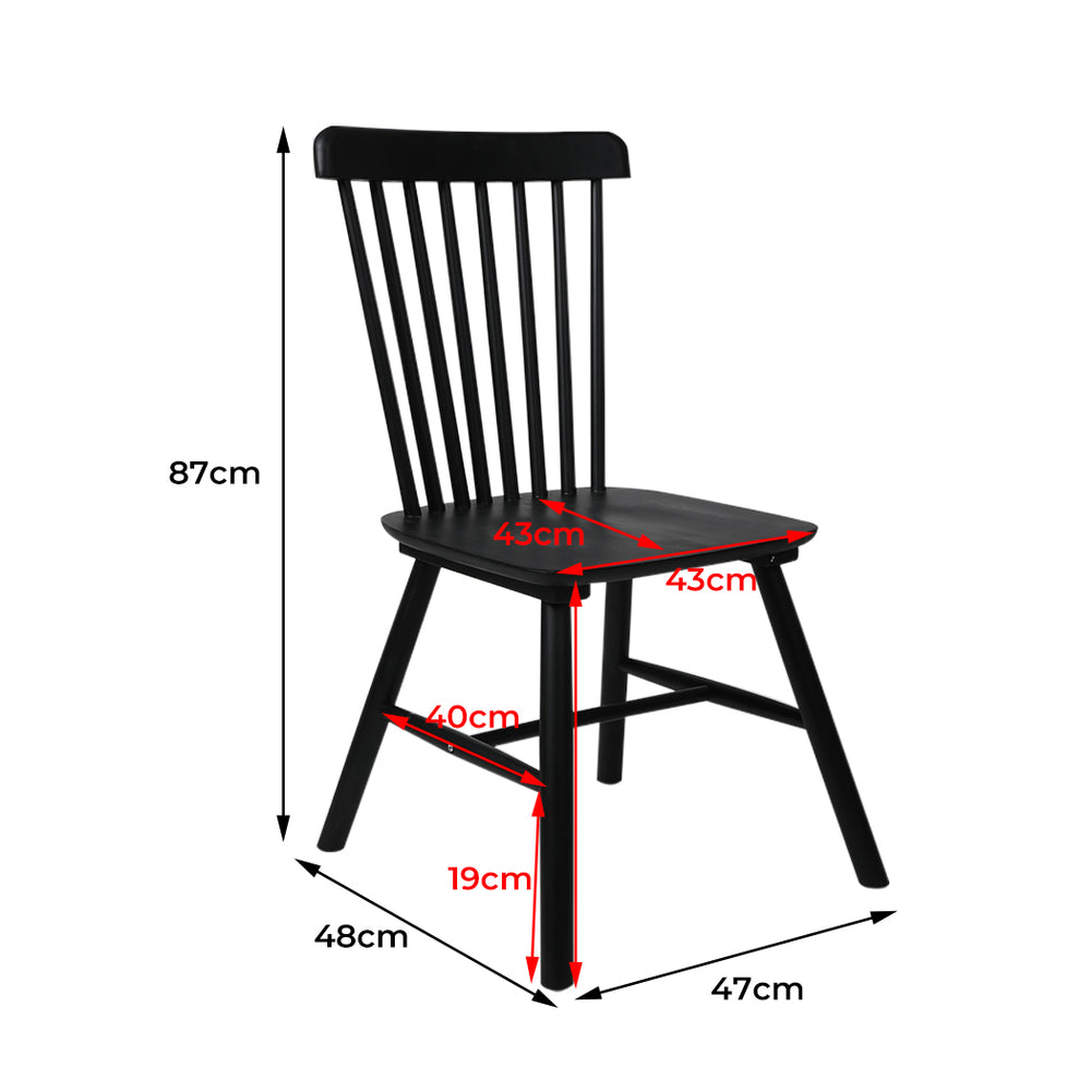 2x Dining Chairs Kitchen Winsor Black.