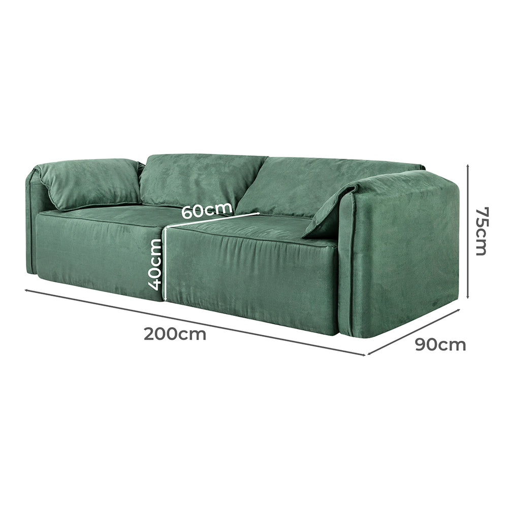 Sofa Floor Couch 3-Seater Leathaire.