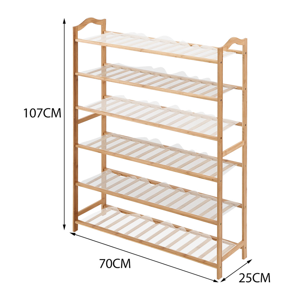 Levede Bamboo Shoe Rack Storage Wooden 70cm.