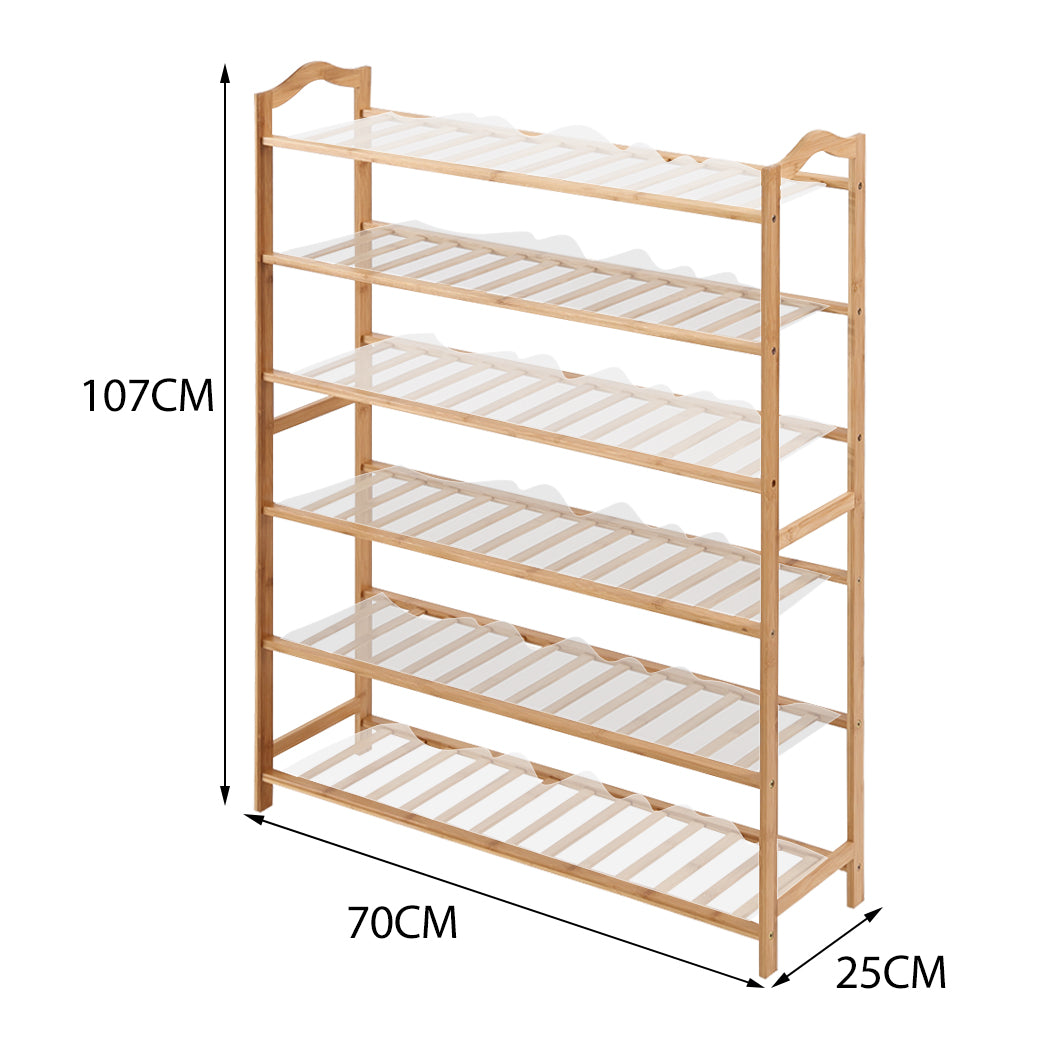 Levede Bamboo Shoe Rack Storage Wooden 70cm.