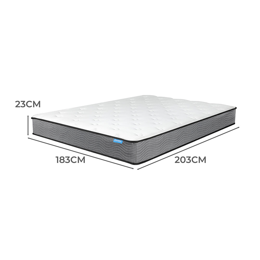 Spring Mattress Pocket Bed Top Coil Sleep Foam Extra Firm King 23CM.