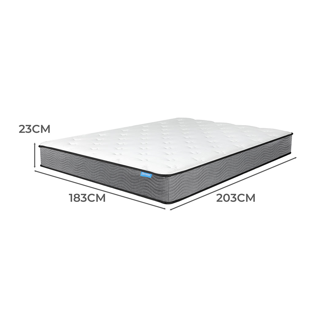 Spring Mattress Pocket Bed Top Coil Sleep Foam Extra Firm King 23CM.
