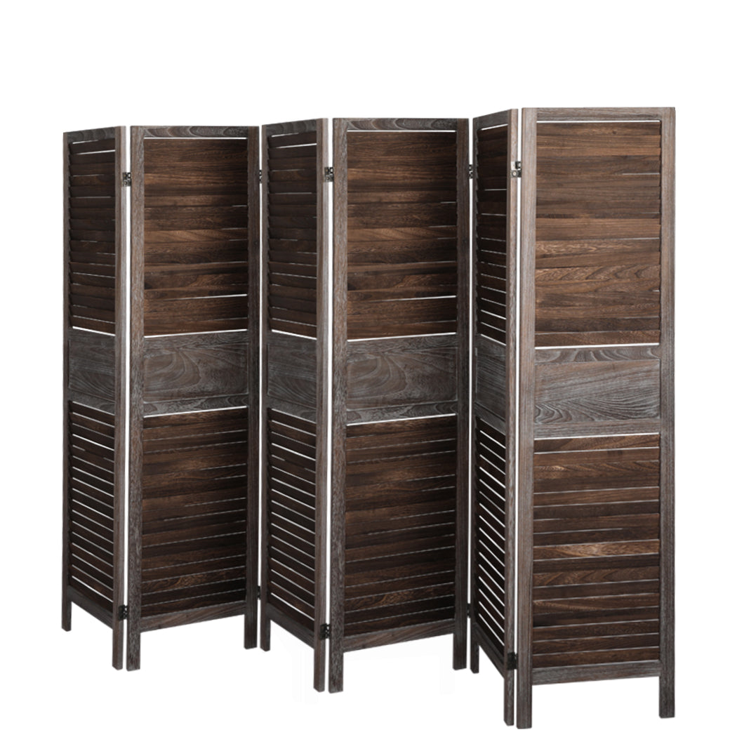 Levede Room Divider 6 Panel Folding Brown.