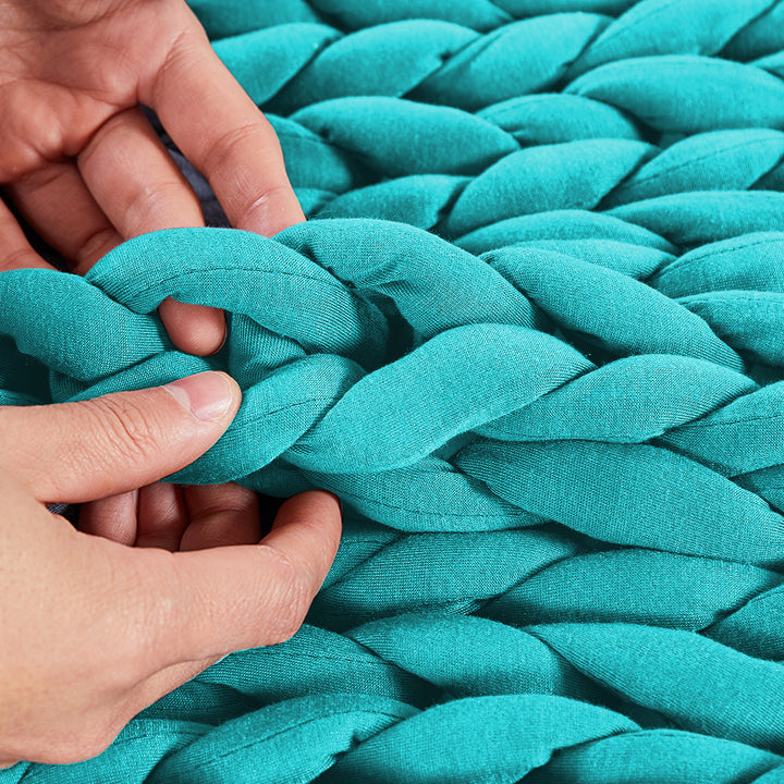Dreamz Knitted Weighted Blanket Chunky Blue Kids.