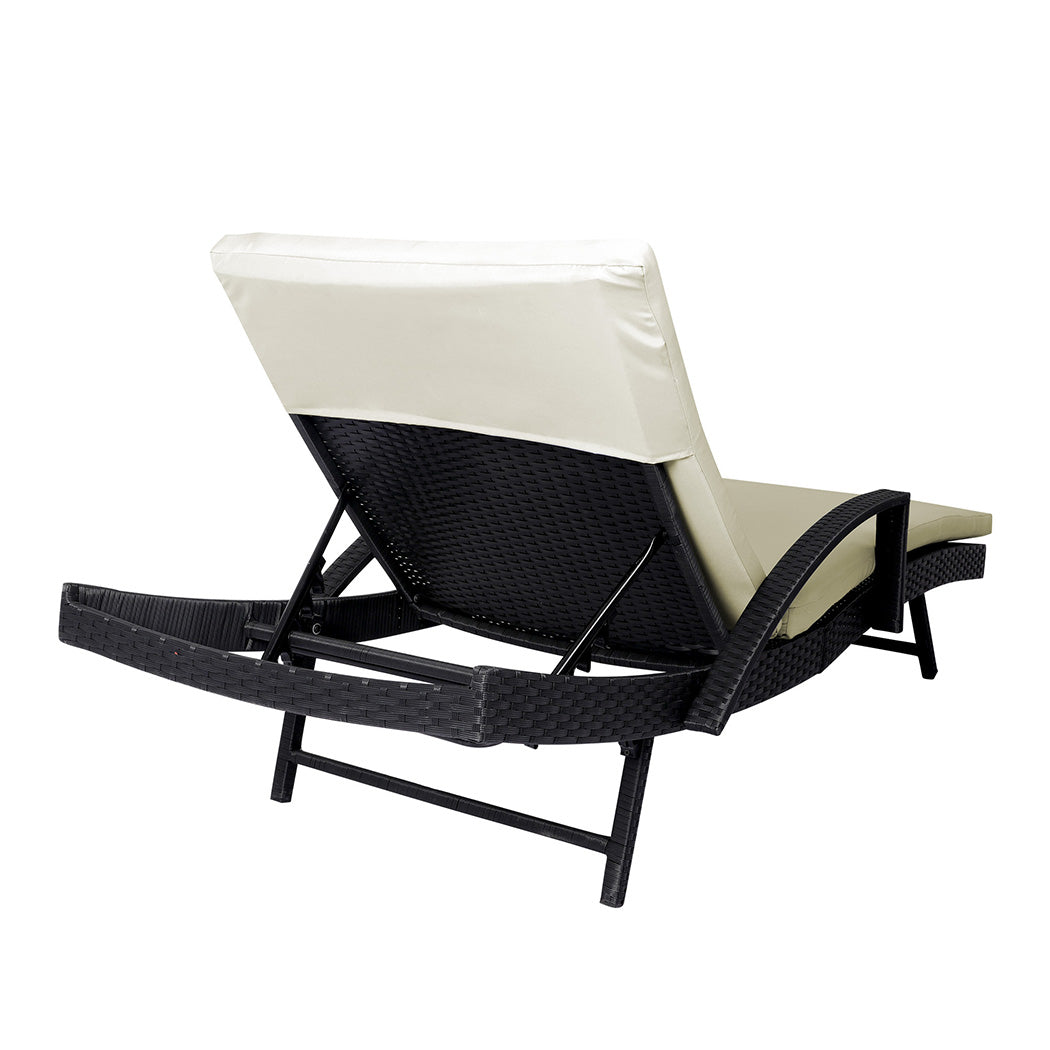 Levede Outdoor Sun Lounger Furniture Beige.