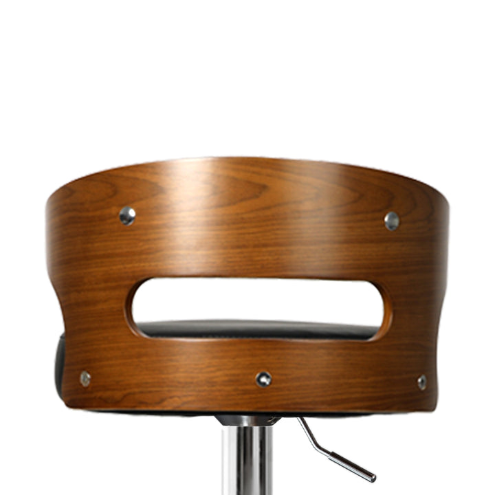 Levede 1x Kitchen Bar Stools Gas Lift Black Silver.