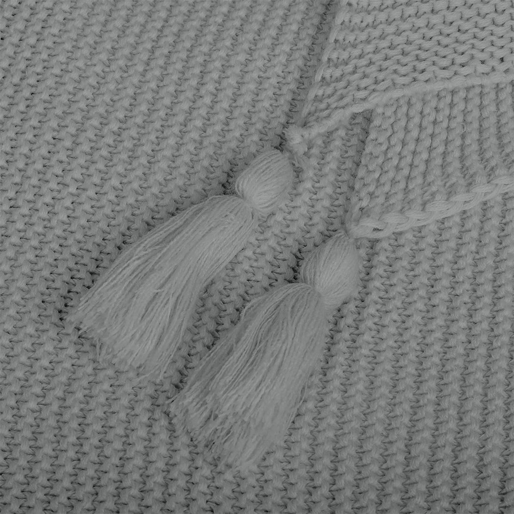 DreamZ Knitting Throw Blanket Cushion Grey.