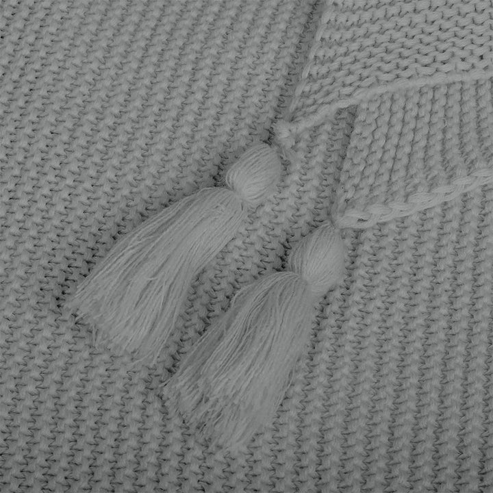 DreamZ Knitting Throw Blanket Cushion Grey.