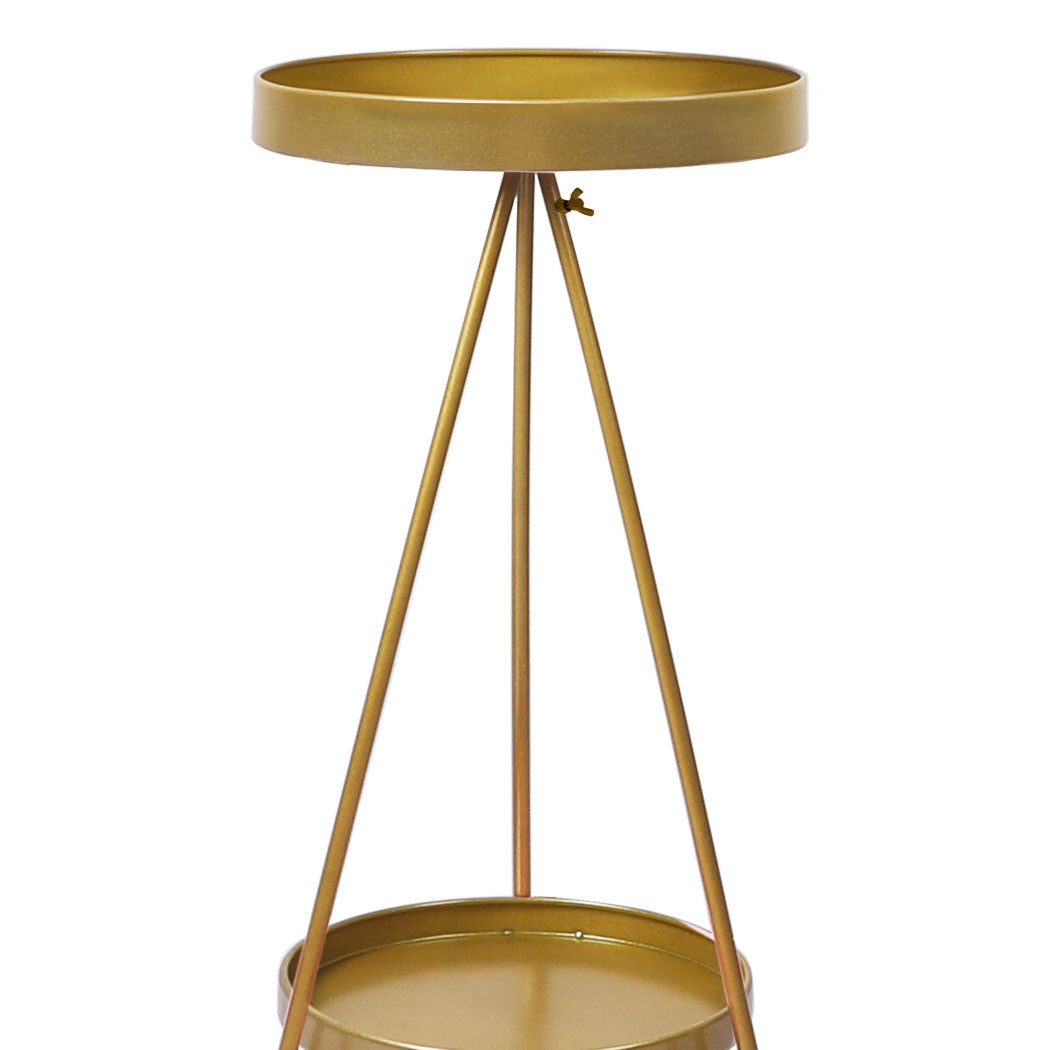 Levede Plant Stand 2 Tiers Outdoor Indoor Gold Medium.