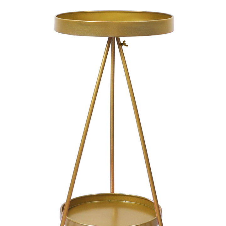 Levede Plant Stand 2 Tiers Outdoor Indoor Gold Medium.