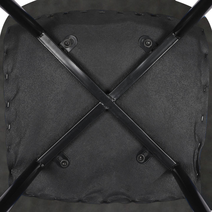 Grey Leather Dining Chairs Set of 4.