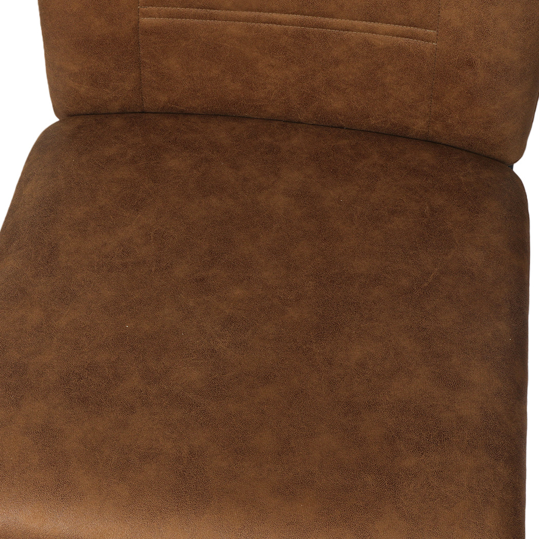 2x Dining Chairs Leathaire Kitchen Table Accent Brown Chairs.