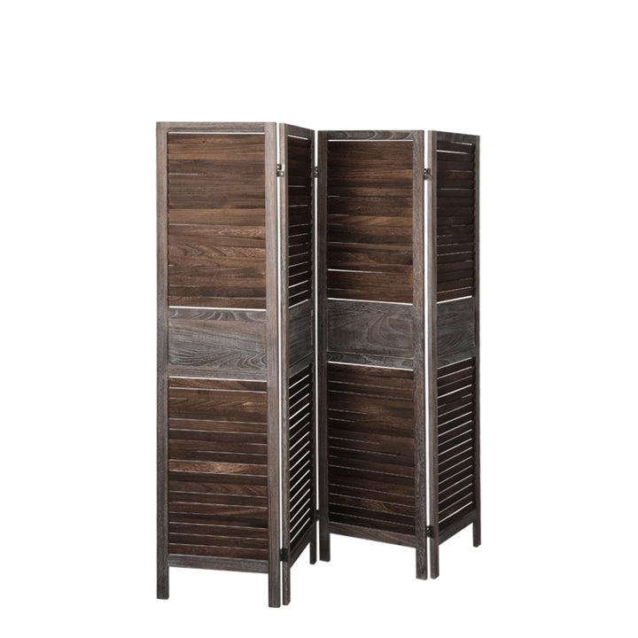 Levede 4 Panel Partition Room Divider Brown.