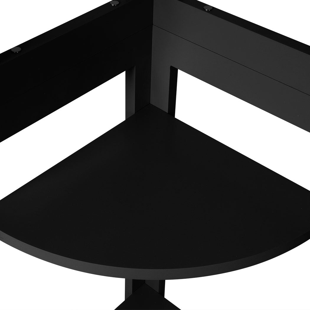 Levede 5 Tier Corner Shelf Wooden Storage Black.